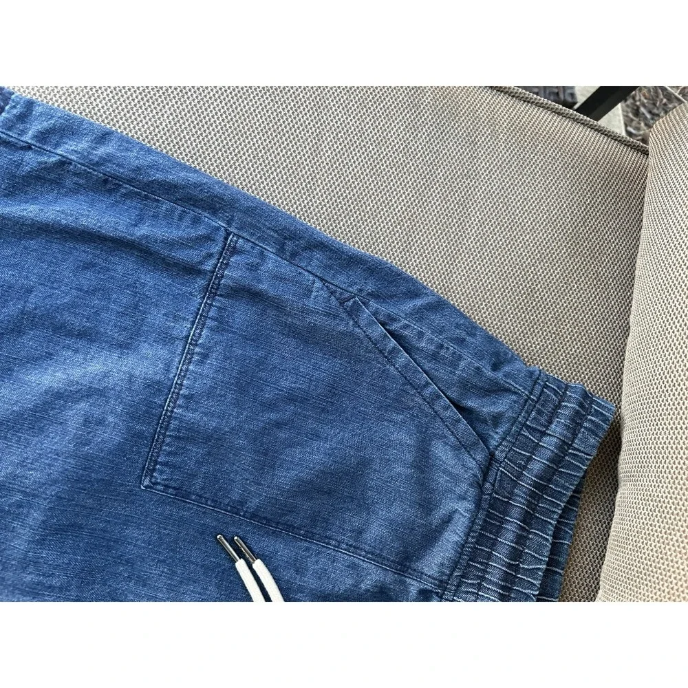32 Degrees Mini Skort Dark Blue Chambray Drawstring Size XL Inner Shorts Pockets